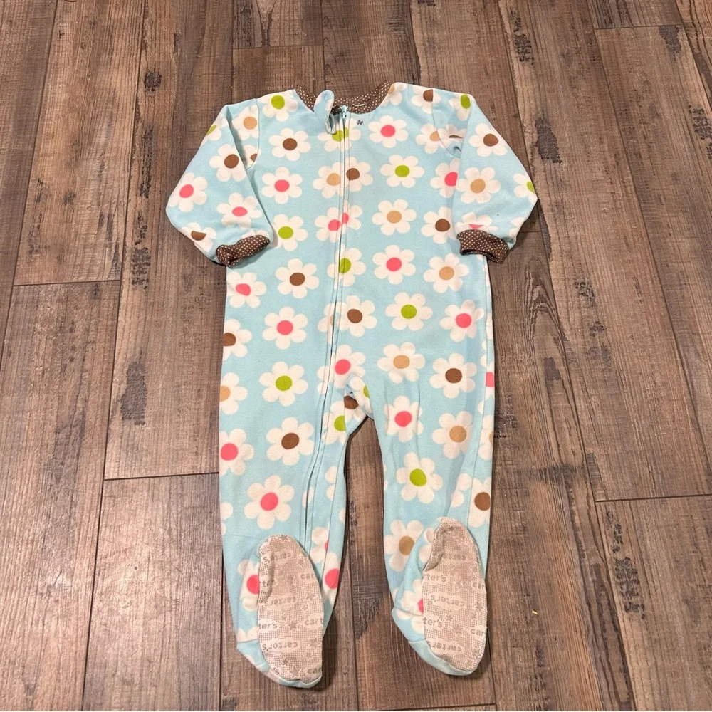 Lot of 4 Carter's Toddler‎ Girl Fleece Footed Pajamas, 24 Months Animals